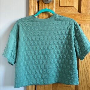 Textured Teal Short Sleeve Top